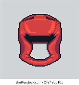Pixel art illustration Boxing Helmet. Pixelated Head Protector. Boxing Head Helmet Protector icon pixelated for the pixel art game and icon for website and video game. old school retro.