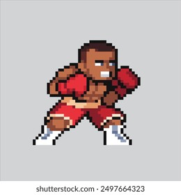 Pixel art illustration Boxing Pose. Pixelated Boxing Pose. Boxing Pose icon pixelated for the pixel art game and icon for website and video game. old school retro.