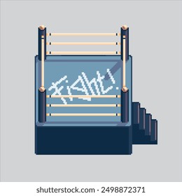 Pixel art illustration Boxing Ring. Pixelated Boxing Ring. Boxing Ring icon pixelated for the pixel art game and icon for website and video game. old school retro.