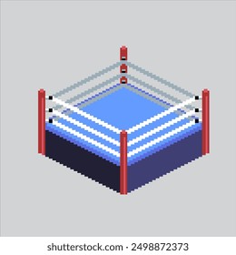 Pixelgrafik Boxing Ring. Pixelierter Boxring. Boxing Ring Symbol pixelated für das Pixel-Art-Spiel und Symbol für Website und Videospiel. Old School Retro.