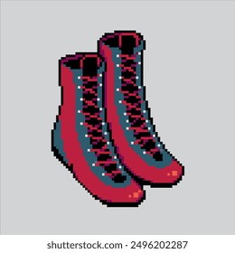 Pixel art illustration Boxing Shoes. Pixelated Boxing Shoes. Boxing Shoes icon pixelated for the pixel art game and icon for website and video game. old school retro.