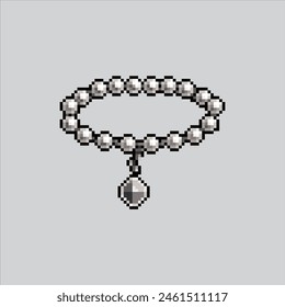 Pixel art illustration Bracelet. Pixelated Jewelry. Bracelet Jewelry Fashion pixelated for the pixel art game and icon for website and video game. old school retro.