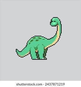 Pixel art illustration Brachiosaurus. Pixelated Brachiosaurus. Brachiosaurus Dinosaur pixelated
for the pixel art game and icon for website and video game. old school retro.