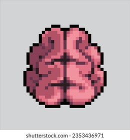 Pixel art illustration Brain. Pixelated Brain. Brain icon pixelated for the pixel art game and icon for website and video game. old school retro.