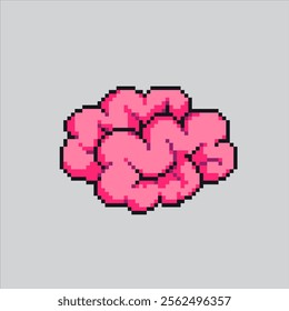 Pixel art illustration Brain. Pixelated Fireman Smart Mind. Smart Brain Mind icon pixelated for the pixel art game and icon for website and video game. old school retro.