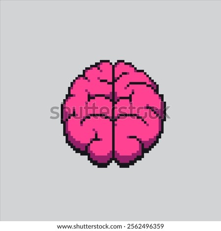 Pixel art illustration Brain. Pixelated Fireman Smart Mind. Smart Brain Mind icon pixelated for the pixel art game and icon for website and video game. old school retro.