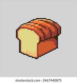 Pixel ilustración de arte Pan. Pan Pixelado. Pan de comestibles pixelado para el juego de pixel art y el icono para el Sitio web Video y