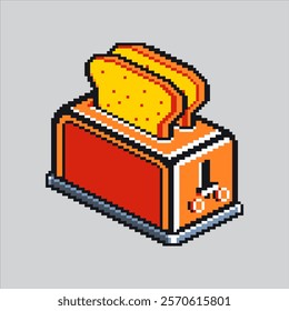 Pixel art illustration Bread Toaster. Pixelated Kitchen Toaster. Bread Kitchen Toaster Icon pixelated for the pixel art game and icon for website and video game. old school retro.