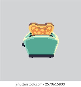 Pixel art illustration Bread Toaster. Pixelated Kitchen Toaster. Bread Kitchen Toaster Icon pixelated for the pixel art game and icon for website and video game. old school retro.