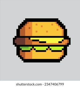 Pixel art illustration burger. Pixelated burger. burger fastfood icon pixelated
for the pixel art game and icon for website and video game. old school retro.