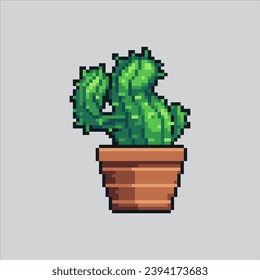 Pixel art illustration Cactus on pot. Pixelated Cactus. Cactus on Pot
pixelated for the pixel art game and icon for website and video game. old school retro.