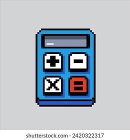 Pixel art illustration Calculator. Pixelated Calculator. Math Calculator. pixelated for the pixel art game and icon for website and video game. old school retro.