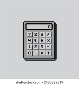 Pixel art illustration Calculator. Pixelated Calculator. Math Calculator. pixelated for the pixel art game and icon for website and video game. old school retro.