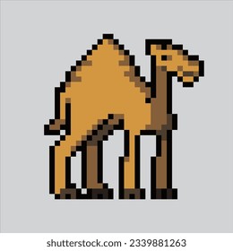 Pixel art illustration Camel. Pixelated Camel. Cute Middle East Camel animal icon pixelated for the pixel art game and icon for website and video game. old school retro.
