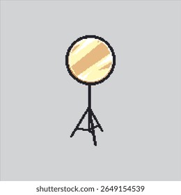 Pixel art illustration Camera Light. Pixelated Light Reflector.Camera Light Reflector Icon pixelated for the pixel art game and icon for website and video game. old school retro.