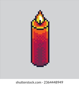 Ilustración de arte de Pixel Vela. Vela Pixelada. Icono de luz de velas pixelado
para el juego de arte píxel e icono para el sitio web y el juego de vídeo. retro de la vieja escuela.