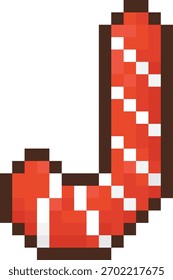 Ilustración del arte del pixel del bastón de caramelo
