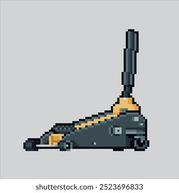 Ilustración de arte de píxeles Car Jack. Levantador de coches pixelado. Coche Jack Lifter Hidráulico pixelado para el juego de arte de píxeles e ícono para el Sitio web Video y el juego.