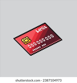 Pixel art illustration Card. Pixelated Card. Card shopping pixelated for the pixel art game and icon for website and video game. old school retro.
