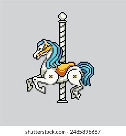 Pixel art illustration Carnival Horse. Pixelated Carnival Horse. Carnival Horse pixelated for the pixel art game and icon for website and video game. old school retro.