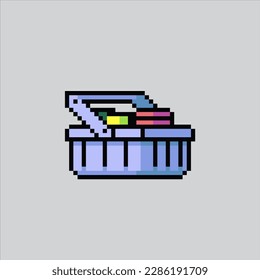 Pixel art illustration cart market. Pixelated cart. cart shop icon pixelated
for the pixel art game and icon for website and video game. old school retro.