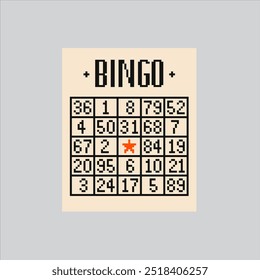 Pixel art illustration Casino Bingo. Pixelated Bingo Lottery. Casino Bingo Lottery pixelated for the pixel art game and icon for website and video game. old school retro.