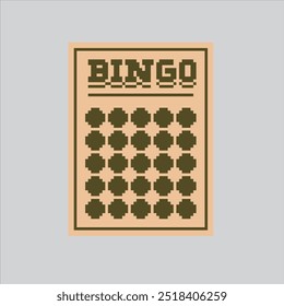 Ilustração de arte de pixel Casino Bingo. Loteria de Bingo Pixelizado. Casino Bingo Lottery pixelated para o jogo de arte de pixel e ícone para site e videogame.