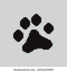 Pixel art illustration Cat Dog Paw. Pixelated Cat Dog Paw print. Cat Dog Paw Print pet pixelated for the pixel art game and icon for website and video game. old school retro.