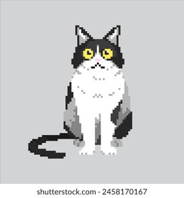 Pixel art illustration Cat Pet. Pixelated Cat Animal. Cat pet animal pixelated for the pixel art game and icon for website and video game. old school retro.