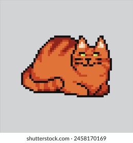 Ilustración de arte de píxeles Gato Pet. Gato Pixelado Animal. Gato animal doméstico pixelado para el juego de pixel art y el icono para el Sitio web Video y