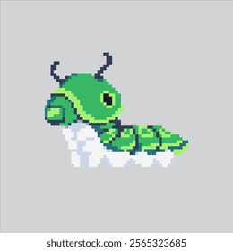 Pixel art illustration Caterpillar. Pixelated Caterpillar. Caterpillar Insect Icon pixelated for the pixel art game and icon for website and video game. old school retro.