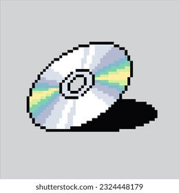 Pixel art illustration CD Disk. Pixelated Disk. CD DVD icon pixelated
for the pixel art game and icon for website and video game. old school retro.