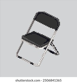 Pixel art illustration Chair. Pixelated Wooden Chair. Wooden chair pixelated for the pixel art game and icon for website and video game. old school retro.