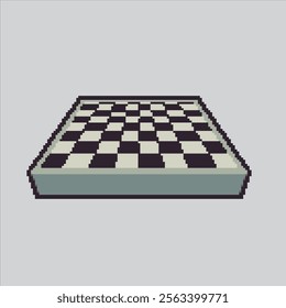 Pixel art illustration Chess Board. Pixelated Square Chess Board. Square Chess Board Black and White Icon pixelated for the pixel art game and icon for website and video game. old school retro.