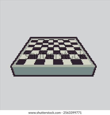 Pixel art illustration Chess Board. Pixelated Square Chess Board. Square Chess Board Black and White Icon pixelated for the pixel art game and icon for website and video game. old school retro.