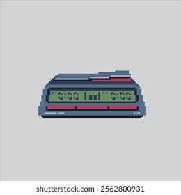 Pixel art illustration Chess Clock. Pixelated Chess Stopwatch. Chess Clock Stopwatch icon pixelated for the pixel art game and icon for website and video game. old school retro.