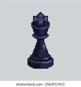 Pixel art illustration Chess King. Pixelated Chess King.  Chess King Piece Icon pixelated for the pixel art game and icon for website and video game. old school retro.