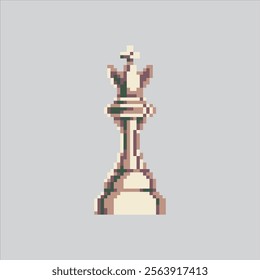 Pixel art illustration Chess King. Pixelated Chess King.  Chess King Piece Icon pixelated for the pixel art game and icon for website and video game. old school retro.