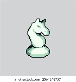 Pixel art illustration Chess Knight. Pixelated Chess Horse. Chess Knight Horse Icon pixelated for the pixel art game and icon for website and video game. old school retro.