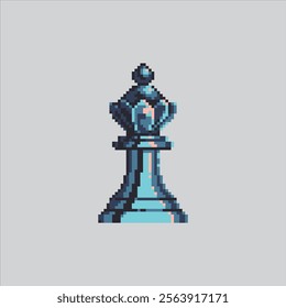 Pixel art illustration Chess Queen. Pixelated Chess Piece. Chess Queen Piece icon pixelated for the pixel art game and icon for website and video game. old school retro.