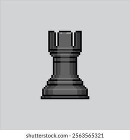 Pixel art illustration Chess Rook. Pixelated Chess Piece. Chess Rook Piece icon pixelated for the pixel art game and icon for website and video game. old school retro.