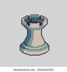 Pixel art illustration Chess Rook. Pixelated Chess Piece. Chess Rook Piece icon pixelated for the pixel art game and icon for website and video game. old school retro.