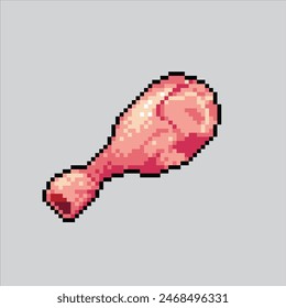 Pixel art illustration Chicken Meat. Pixelated Poultry. Poultry Chicken Meat pixelated for the pixel art game and icon for website and video game. old school retro.
