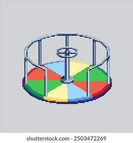 Pixel art illustration Children Merry Go Round. Pixelated Park round. Children Park Merry Go Round icon pixelated for the pixel art game and icon for website and video game. old school retro.