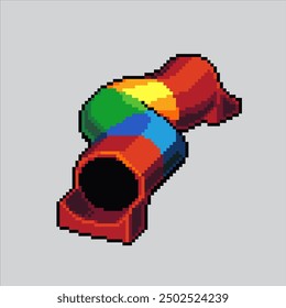 Pixel art illustration Children Tunnel. Pixelated Tunnel. Children Park Tunnel Waterslide icon pixelated for the pixel art game and icon for website and video game. old school retro.