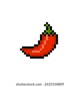Ilustração de arte de pixel de chili. logotipos de arte de pixel.