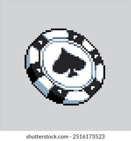 Pixel art illustration Chip. Pixelated Token Chip. Casino Token Chip pixelated for the pixel art game and icon for website and video game. old school retro.