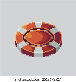 Pixel art illustration Chip. Pixelated Token Chip. Casino Token Chip pixelated for the pixel art game and icon for website and video game. old school retro.