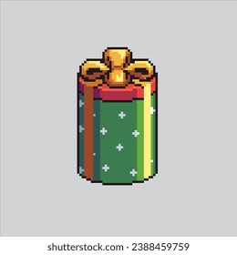 Pixel art illustration Christmas Gift. Pixelated Gift Box. Christmas Gift Box pixelated for the pixel art game and icon for website and video game. old school retro.
