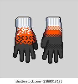 Pixel art illustration Christmas gloves. Pixelated Christmas gloves. Christmas warm gloves pixelated for the pixel art game and icon for website and video game. old school retro.